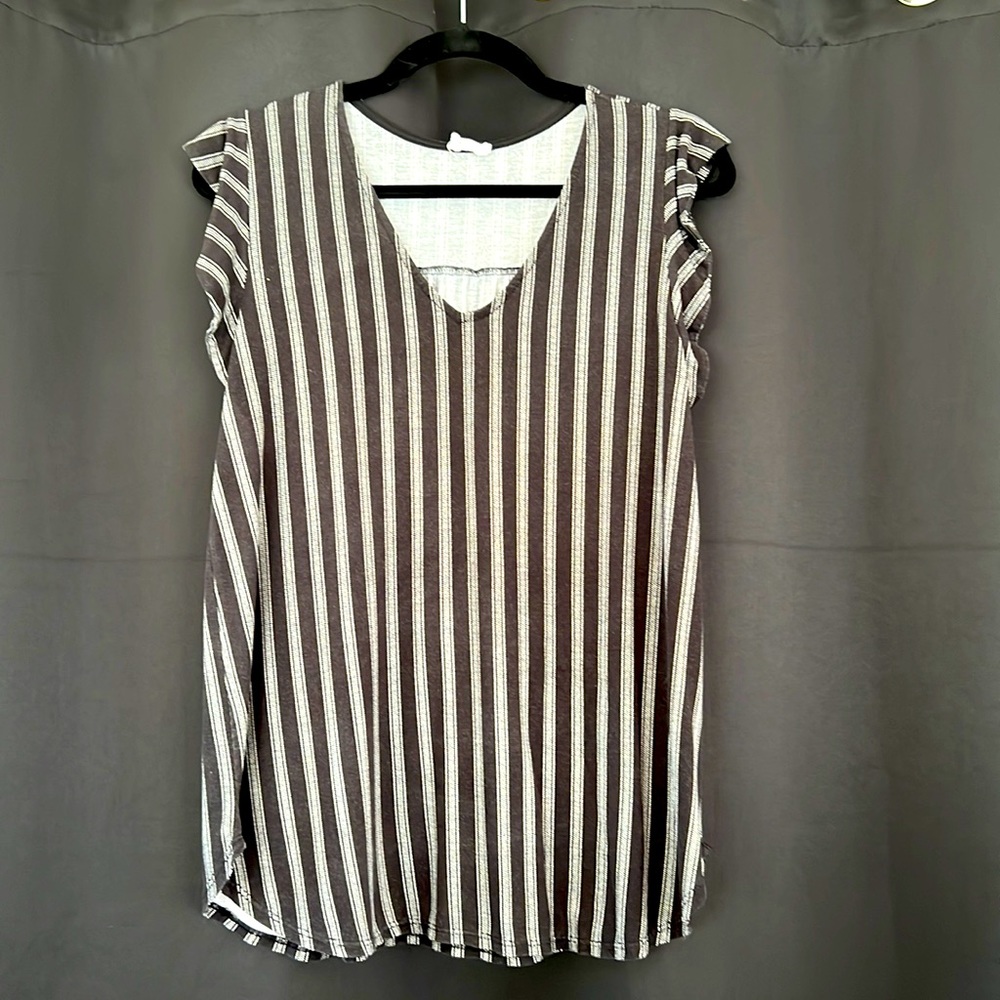 Lanton ruffle trim knit tank top
